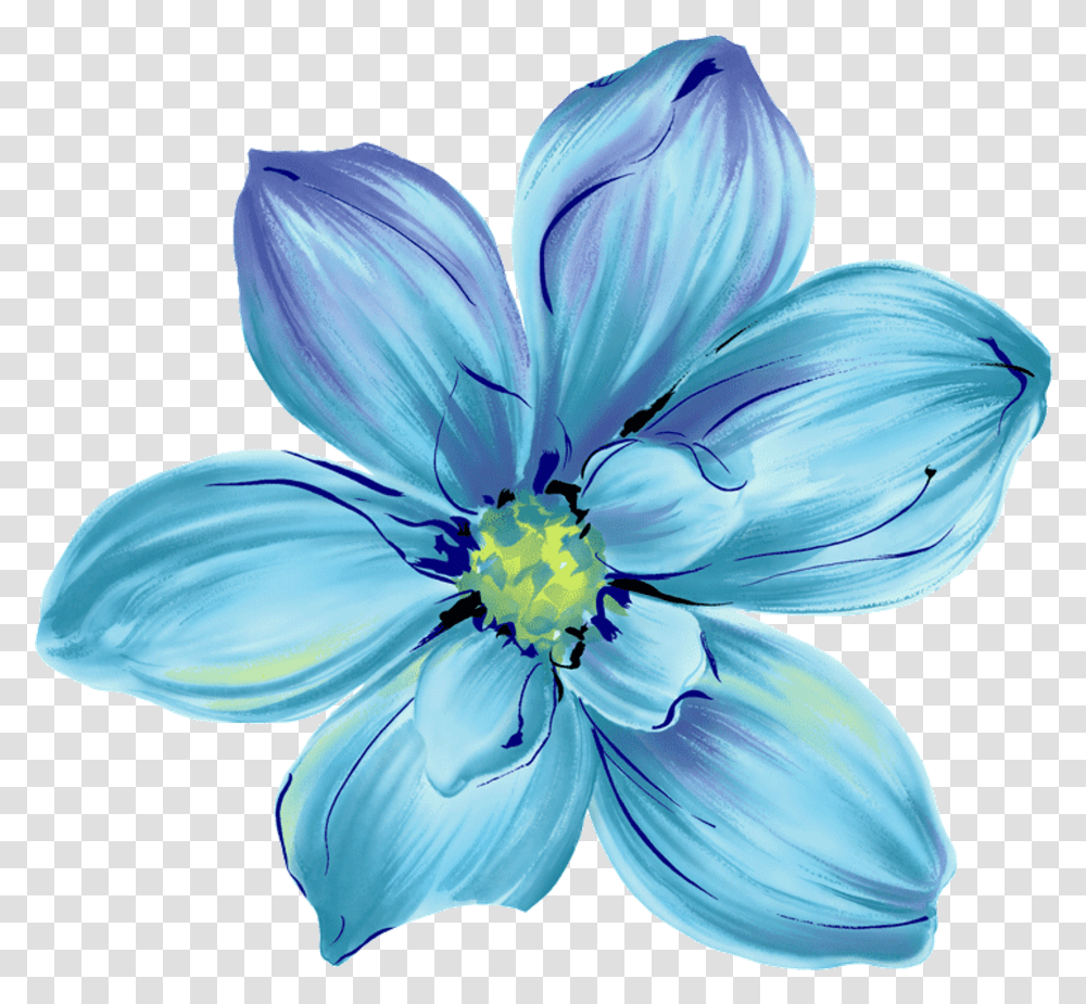 Ftestickers Art Watercolor Flower Blue Blue Flower Hd, Plant, Blossom, Geranium, Pollen Transparent Png