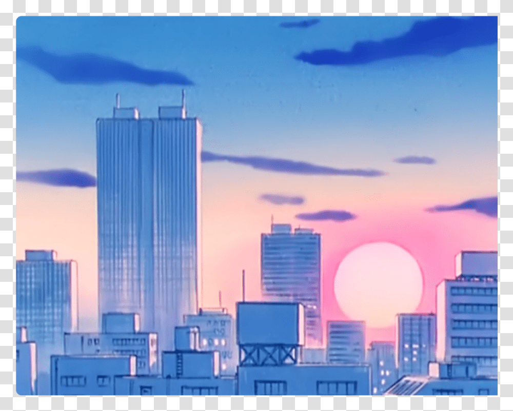 Ftestickers Background City Cityview Citylights Aesthetic Anime City Background, High Rise, Urban, Building, Town Transparent Png