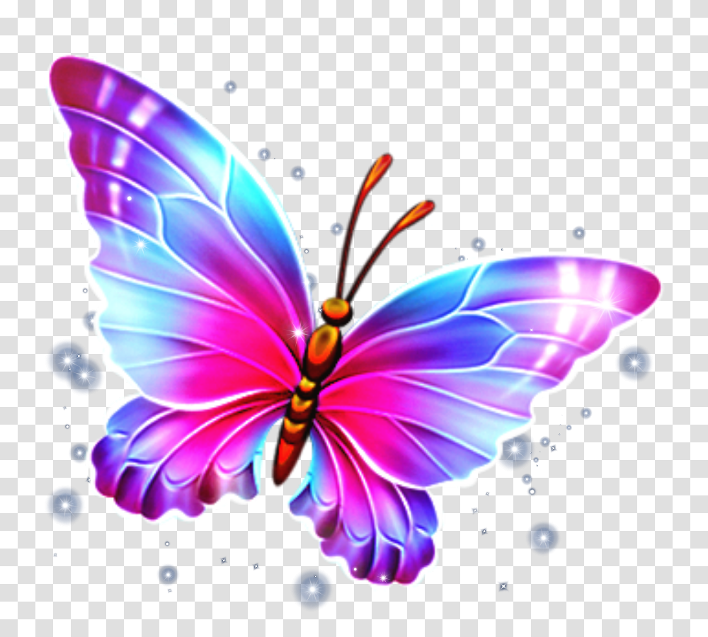 Ftestickers Butterfly Light Colorful, Ornament, Pattern, Fractal Transparent Png