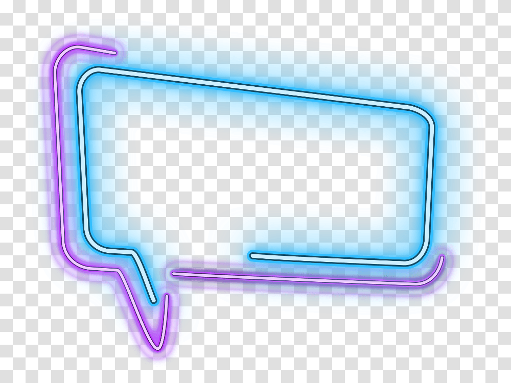 Ftestickers Callout Speechbubble Thoughtbubble Text Box Neon, Light, Purple Transparent Png