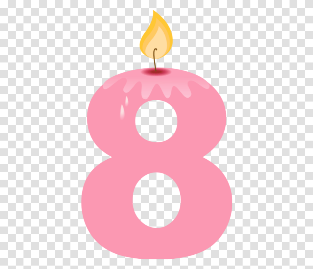 Ftestickers Candle Birthday 8 Pink 8 Birthday Candle, Number Transparent Png