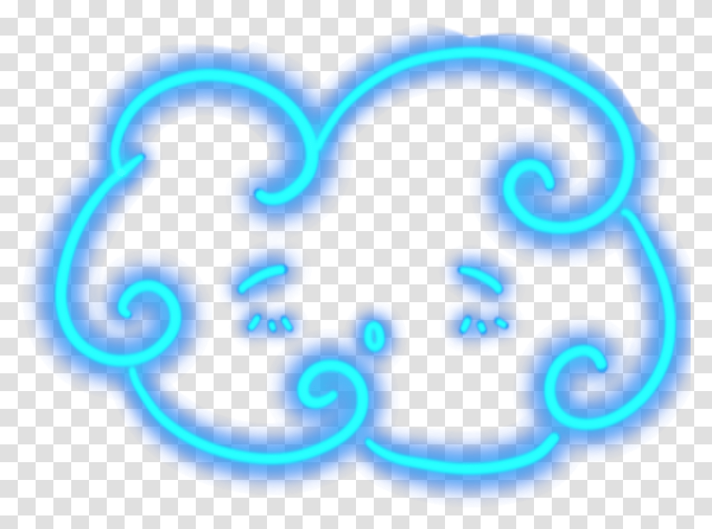 Ftestickers Cartoon Cloud Aesthetic Neon Luminous Blue Heart, Text, Light, Network, Purple Transparent Png