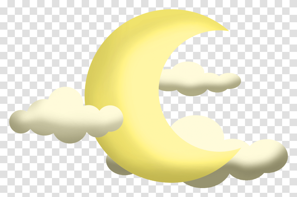 Ftestickers Cartoon Clouds Moon Crescent Aesthetic Moon, Plant, Food, Fruit, Fungus Transparent Png