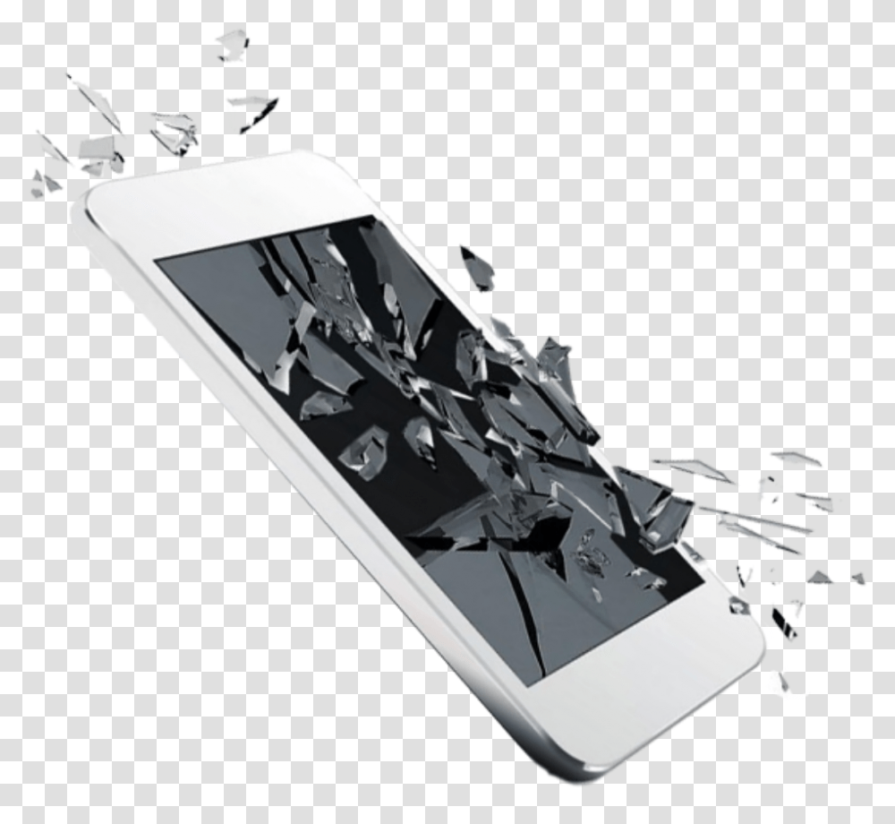 Ftestickers Cellphone Screen Cracked Broken 3deffect Mobile Phone, Electronics, Cell Phone, Diamond, Gemstone Transparent Png