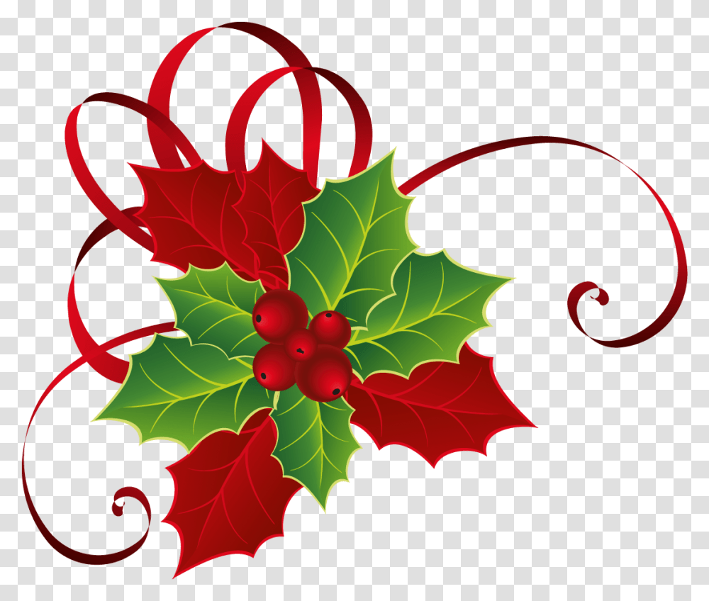 Ftestickers Christmas Decoration Ribbon Poinsettia Christmas Flower Clip Art, Leaf, Plant, Tree, Maple Transparent Png