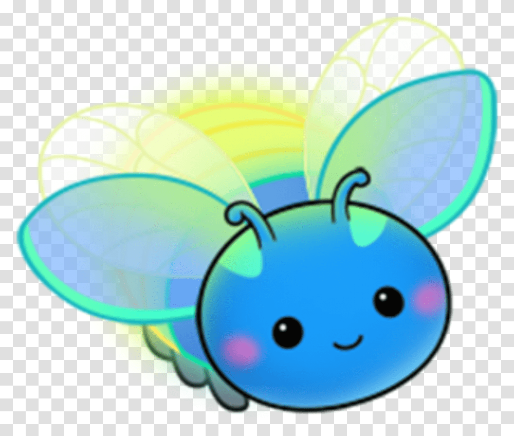 Ftestickers Clipart Cartoon Firefly Blue Cute Firefly Cartoon, Balloon, Food, Egg, Table Transparent Png