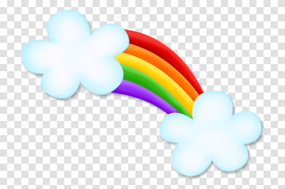 Ftestickers Clipart Cartoon Rainbow Clouds Cute Graphic Design, Light, Ball, Flare, Balloon Transparent Png