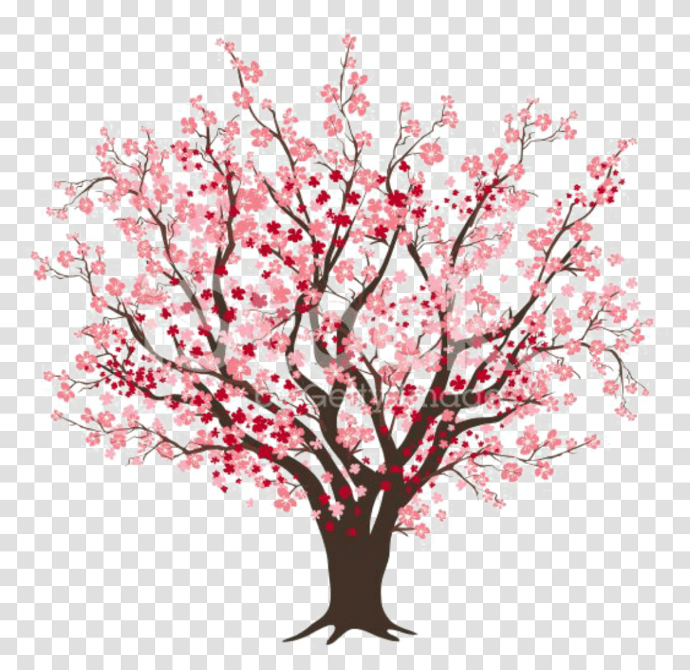 Ftestickers Clipart Cherryblossom Cherry Blossom Tree Clipart, Plant, Flower, Chandelier, Lamp Transparent Png