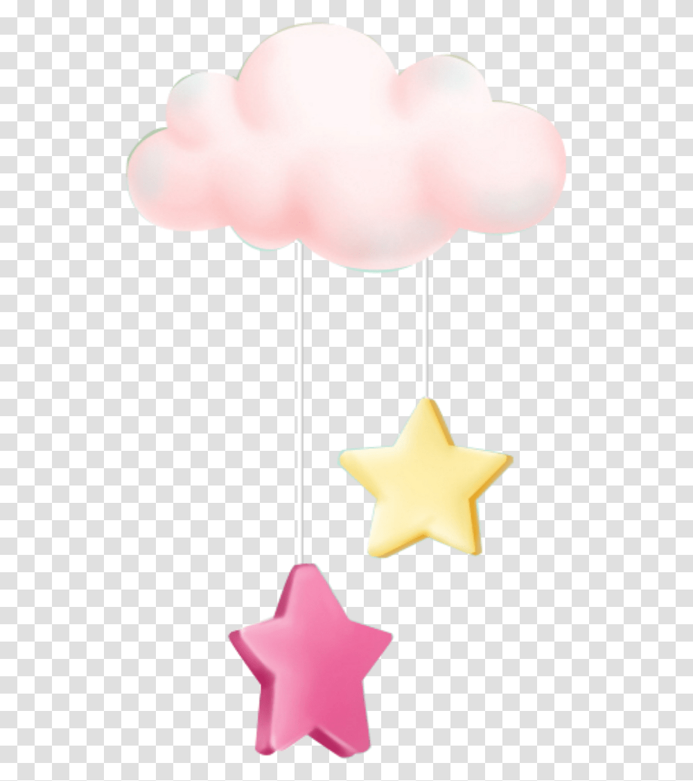 Ftestickers Clipart Cloud Stars Cute Pink Clouds Animated, Star Symbol, Cross, Lamp Transparent Png