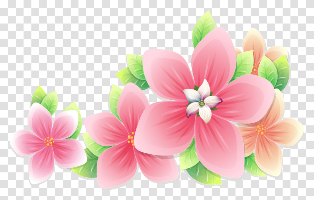Ftestickers Clipart Illustration Flowers Tropical Plejkast Vsem Mira I Dobra, Plant, Blossom, Dahlia, Geranium Transparent Png