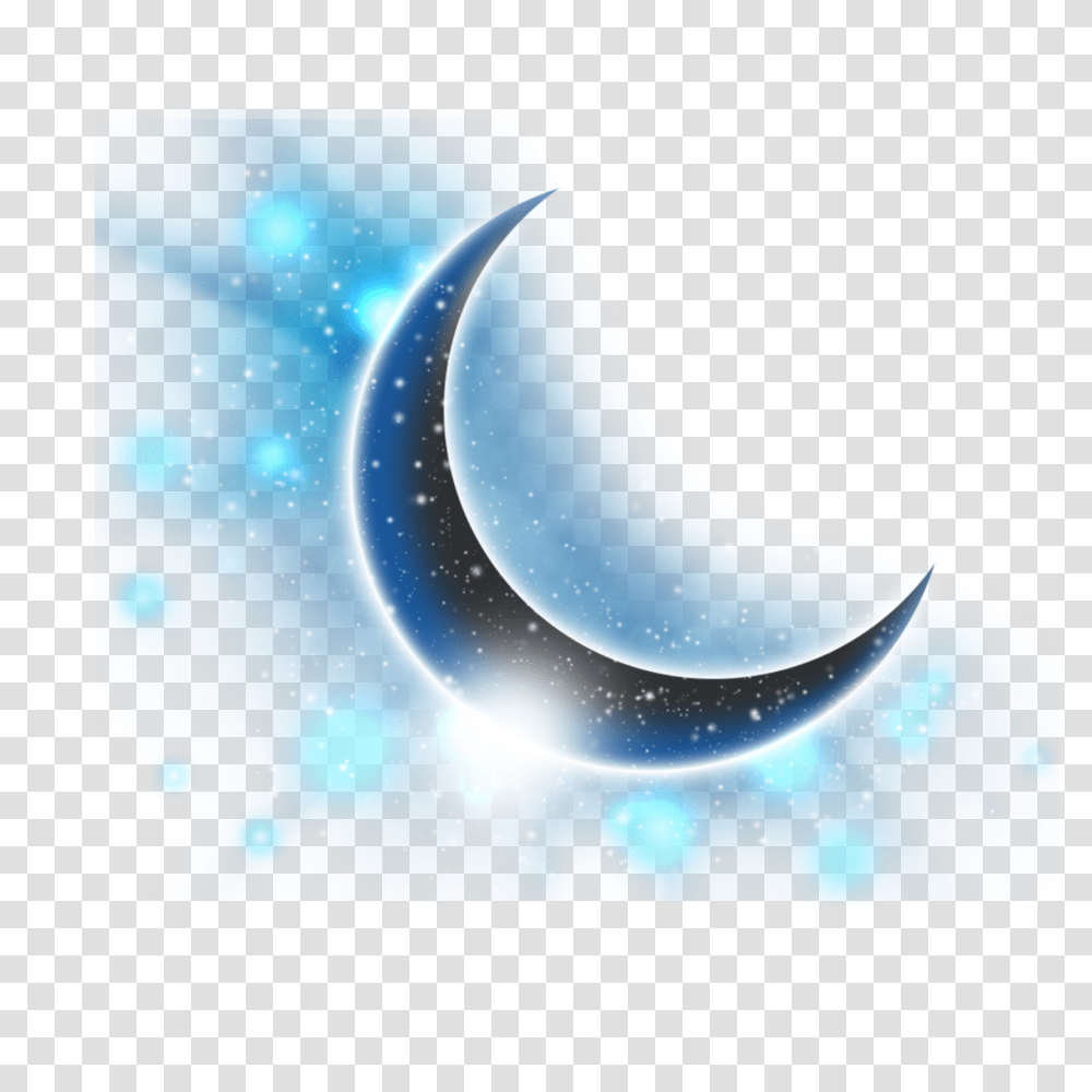 Ftestickers Clipart Moon Stars Bluemoon Crescentmoon, Nature, Outdoors, Night, Outer Space Transparent Png