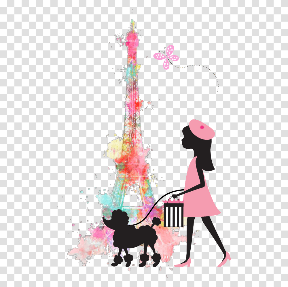 Ftestickers Clipart Paris Eiffeltower Girl Colorsplash Paris, Person, Graphics, Cross, People Transparent Png