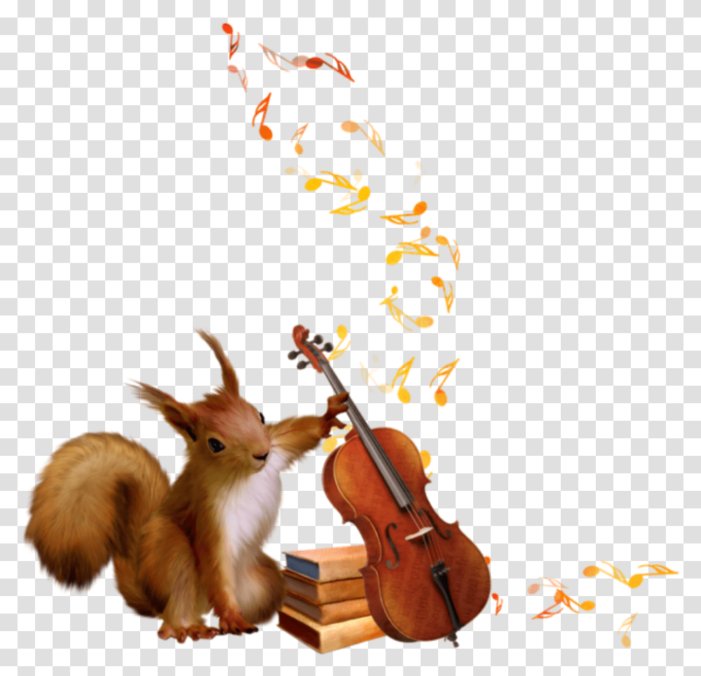 Ftestickers Clipart Squirrel Violin Cute Cute Violin, Cello, Musical Instrument, Leisure Activities, Person Transparent Png