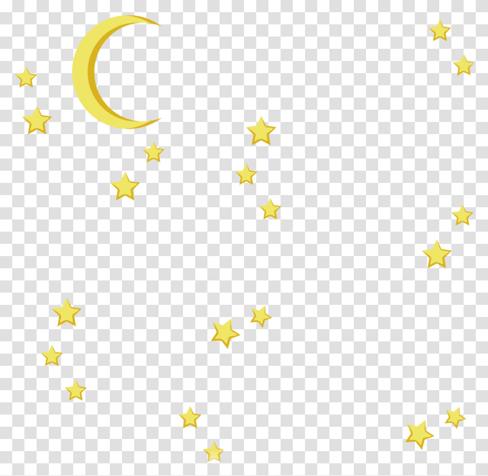 Ftestickers Clipart Stars Moon Crescentmoon Yellow, Star Symbol, Poster, Advertisement Transparent Png