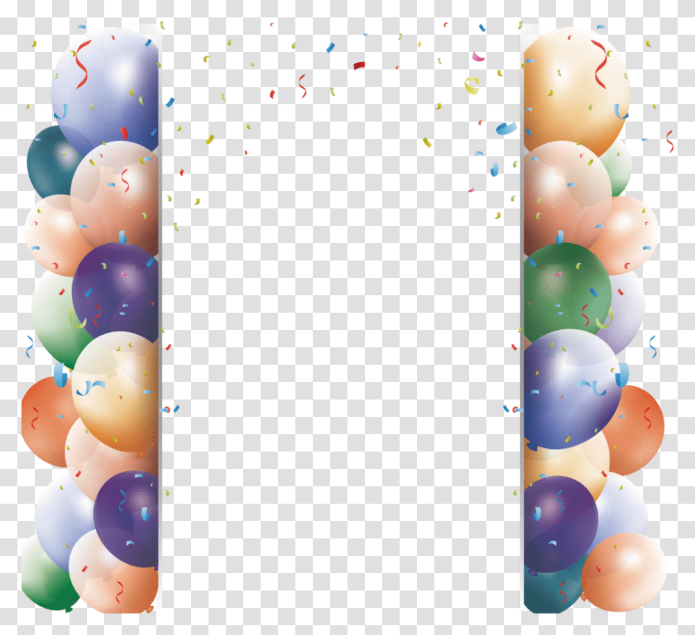 Ftestickers Confetti Balloons Frame Borders Colorful Balloons Frame, Paper, Pac Man Transparent Png
