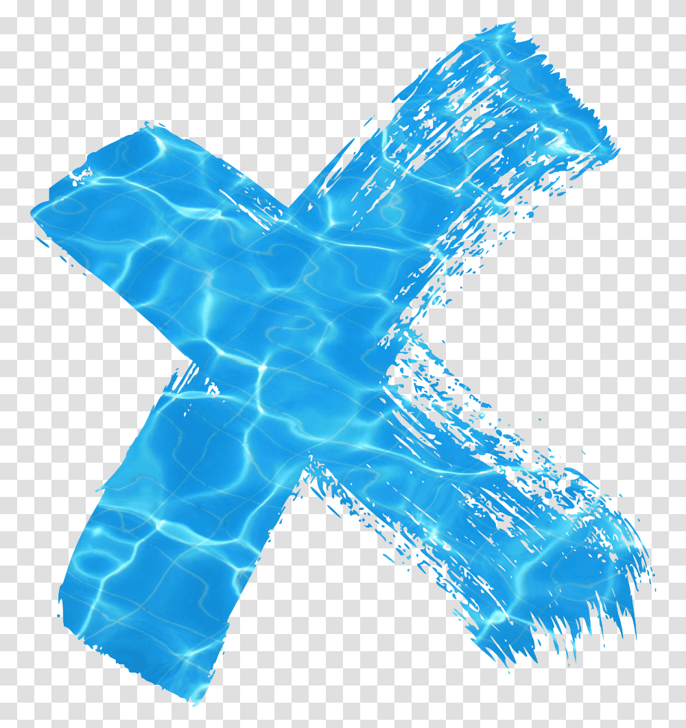 Ftestickers Cross Brush Stroke Blue Water 4asno4i Brush Water Stroke, Number, Logo Transparent Png