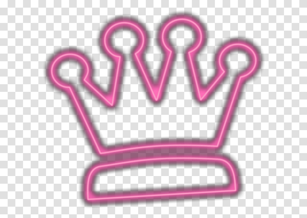 Ftestickers Crown Neon Luminous Pink Queen Crown Neon, Light, Scissors, Blade, Weapon Transparent Png