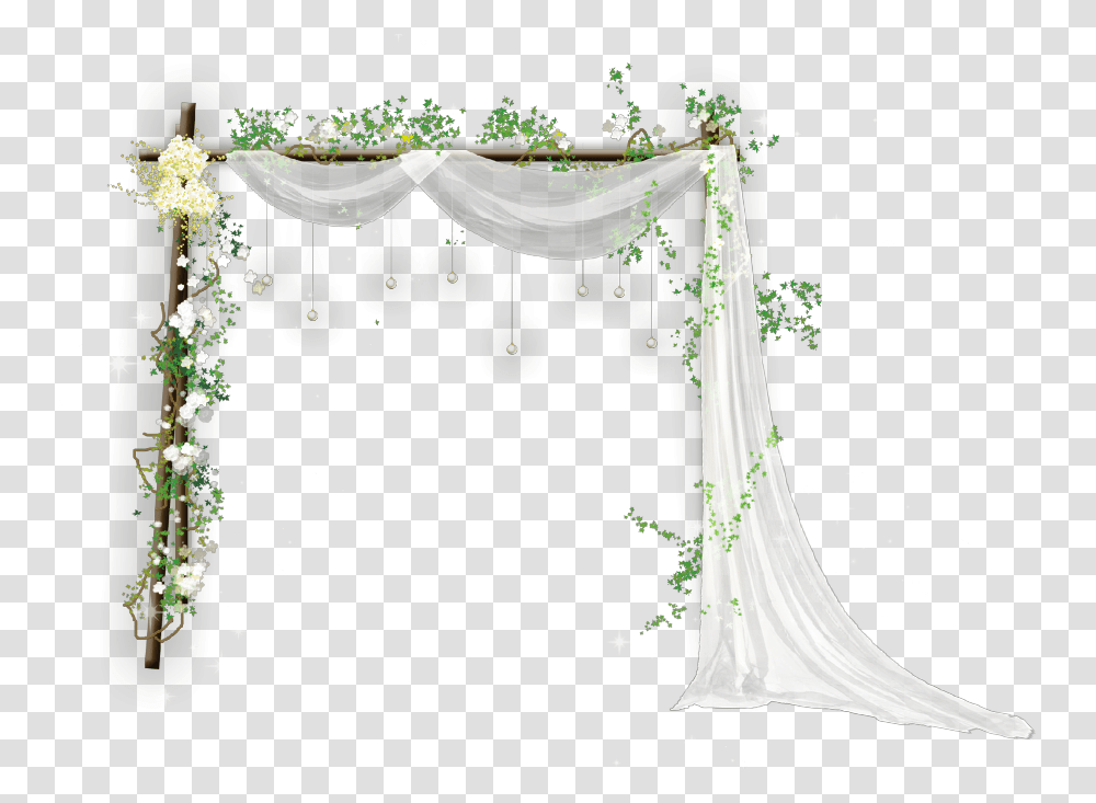 Ftestickers Curtains Flowers Arch Wedding Wedding, Tent, Photo Booth, Tree Transparent Png