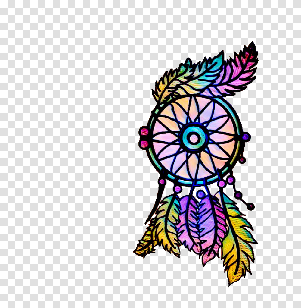 Ftestickers Dreamcatcher Colorful Aztec Boho Freest Clip Art, Stained Glass, Lighting, Doodle, Drawing Transparent Png