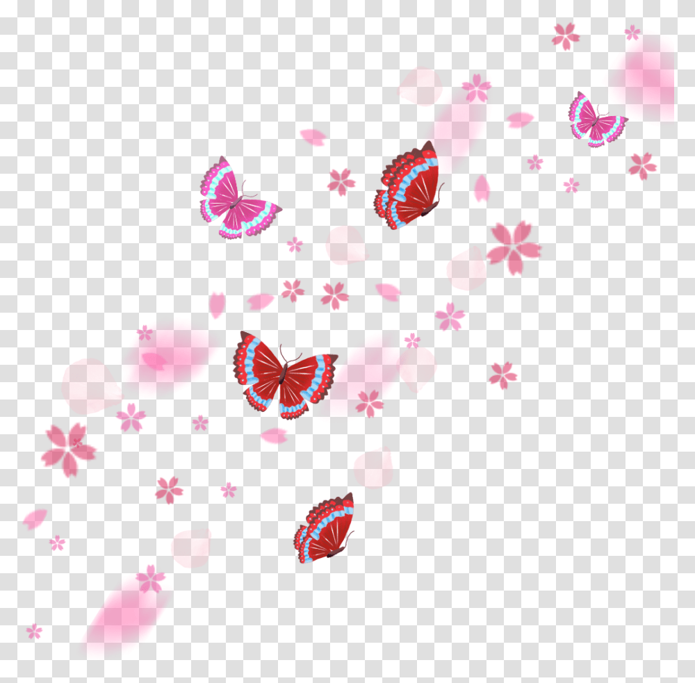 Ftestickers Fantasyart Butterflies Lighteffects Illustration, Petal, Flower, Plant, Blossom Transparent Png