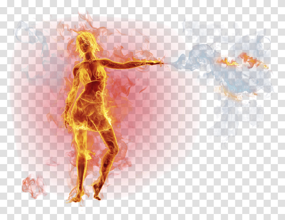 Ftestickers Fantasyart Woman Fire Flames Smoke Man On Fire, Nature, Mountain, Outdoors, Modern Art Transparent Png