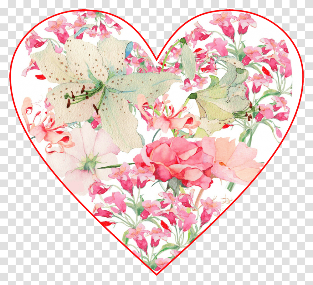 Ftestickers Floral Heart Floral Heart Clipart, Plectrum, Rug Transparent Png