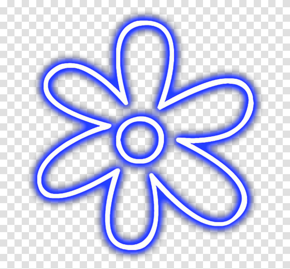 Ftestickers Flower Neon Luminous Glowing Blue Neon Sticker Snapchat, Light, Scissors, Blade, Weapon Transparent Png