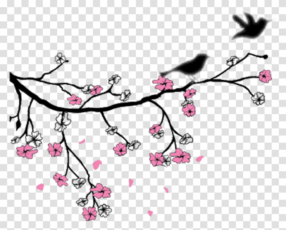 Ftestickers Flowers Birds Tree Bird Flower Clipart Drawing Of Birds And Flowers, Paper, Animal, Confetti, Petal Transparent Png