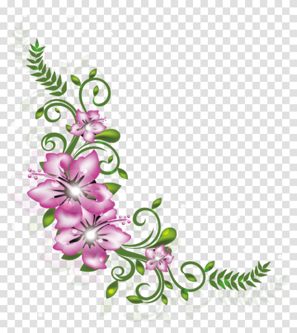 Ftestickers Flowers Floraldesign Border Corner Illustration, Floral Design, Pattern Transparent Png