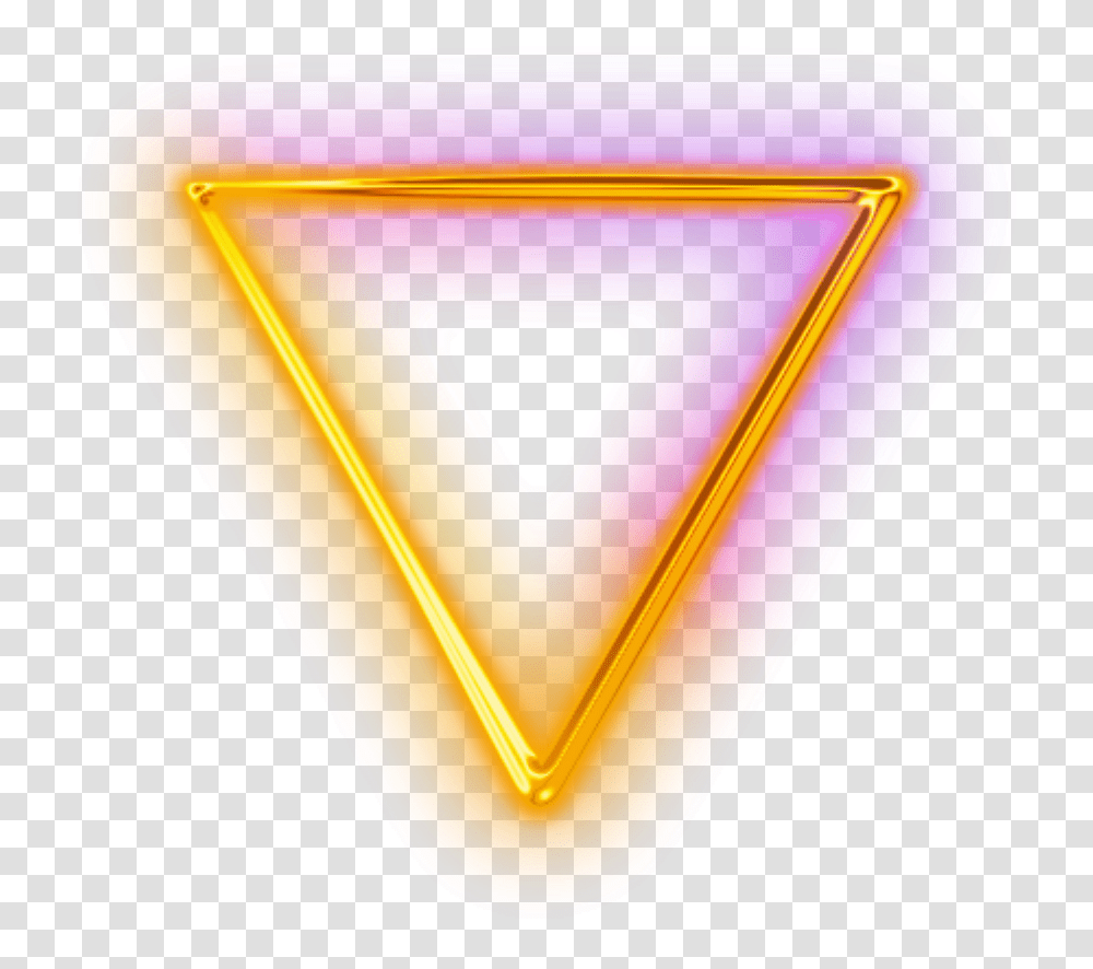 Ftestickers Geometricshapes Triangle Neon Yellow Purple Neon Triangle, Light Transparent Png