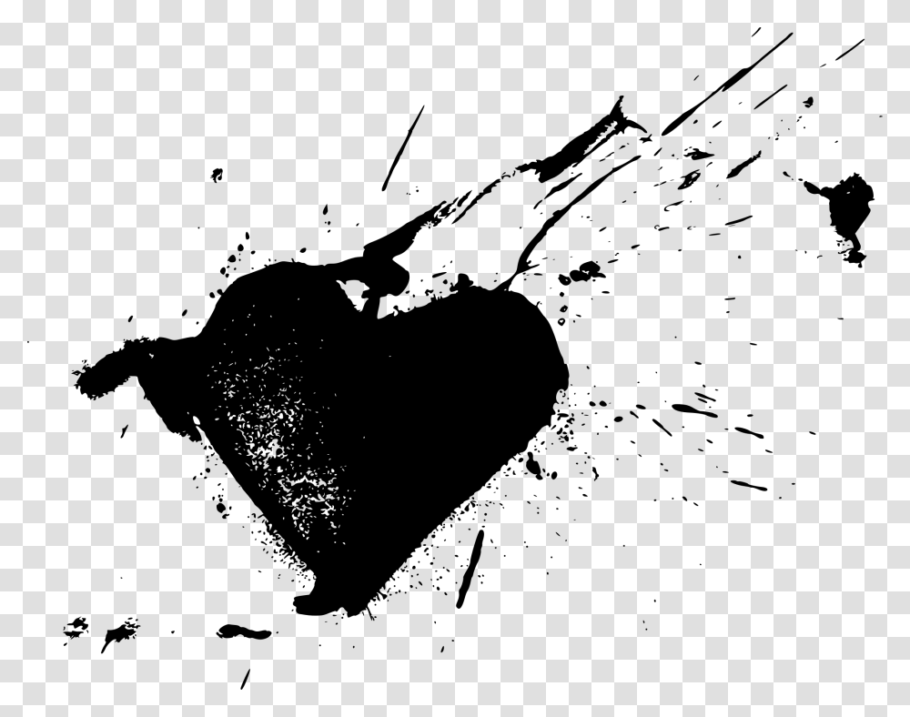 Ftestickers Heart Grunge Paint Drops Splash Stamp Paint Splatter Heart, Gray Transparent Png