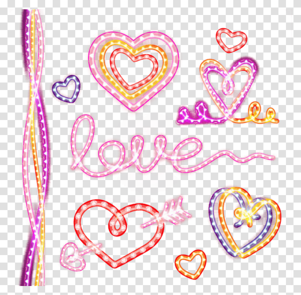 Ftestickers Hearts Love Icons Overlay Neon Luminous Heart, Light, Purple, Alphabet Transparent Png