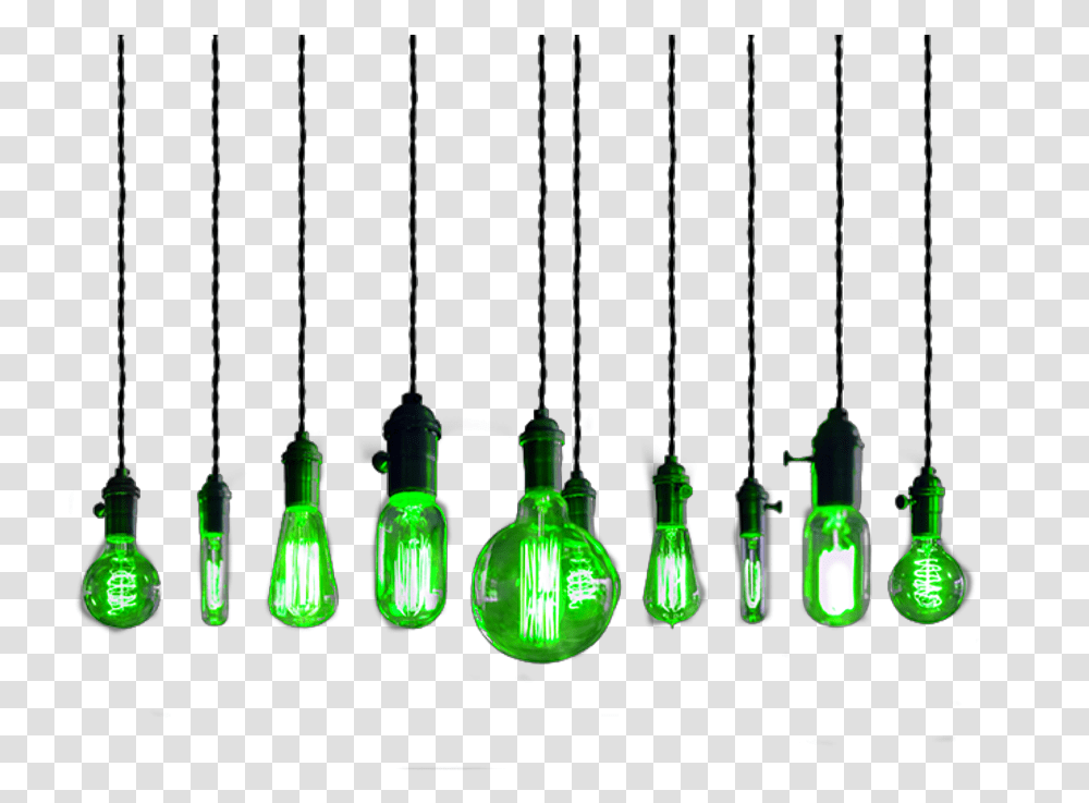 Ftestickers Lights Hanging Green String Light Bulbs, Lightbulb, Lighting Transparent Png