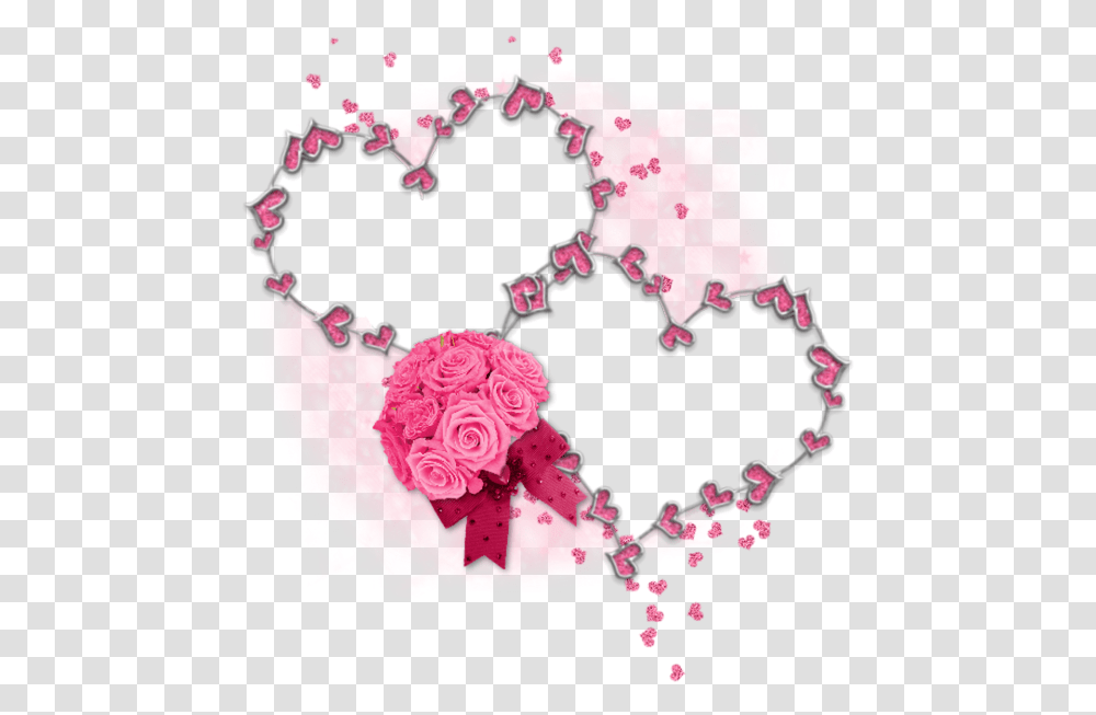 Ftestickers Love Hearts Flowers Roses Frame Necklace, Plant, Blossom, Petal, Birthday Cake Transparent Png
