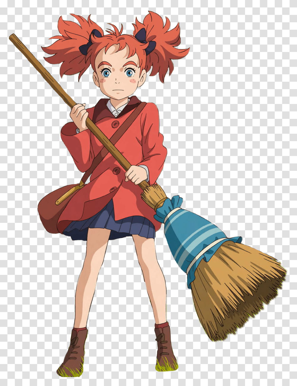Ftestickers Maryandwitchsflower Mary Witch Girl Tib And Gib Mary And The Witch's Flower, Person, Human, Broom, Cleaning Transparent Png