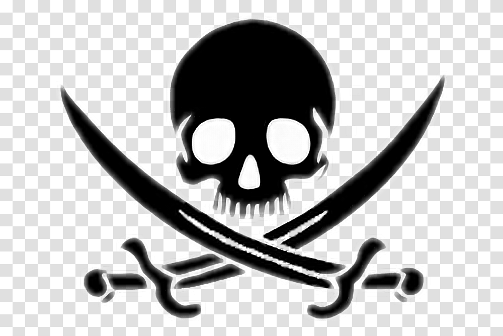 Ftestickers Pirate Skull Sword Pirate, Poster, Advertisement, Stencil Transparent Png