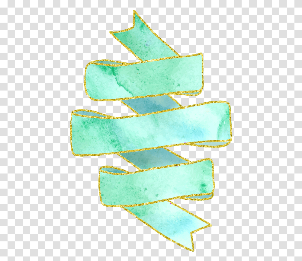 Ftestickers Ribbon Banner Floral Teal Blue Green Symmetry, Cross, Peel Transparent Png