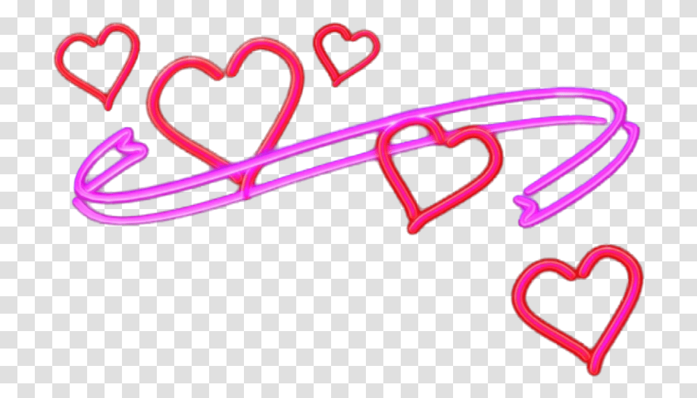 Ftestickers Ribbon Hearts Neon Luminous Colorful Heart, Light, Scissors, Blade, Weapon Transparent Png