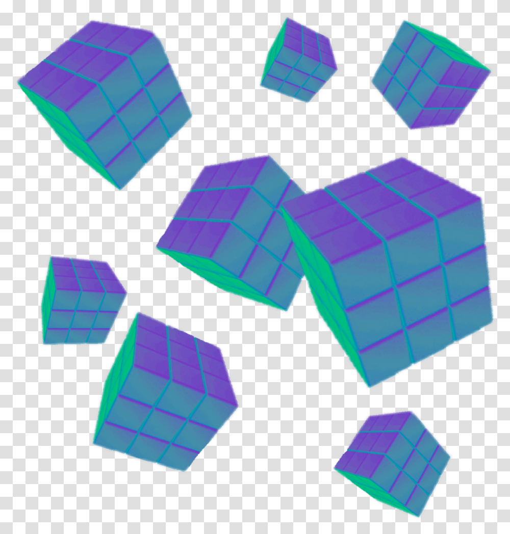 Ftestickers Rubicscube Vaporwave Aesthetic Holographic Mechanical Puzzle, Crystal, Mineral, Rug, Rubix Cube Transparent Png