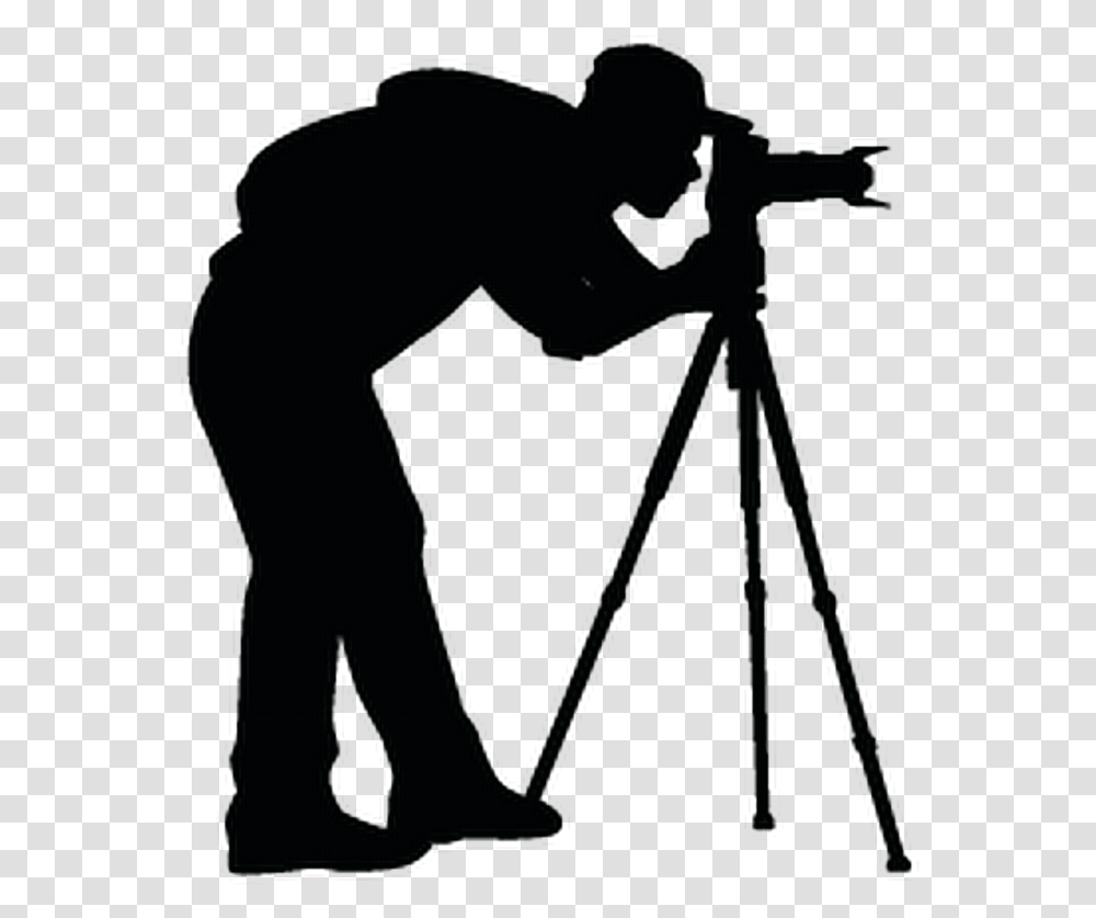 Ftestickers Silhouette People Man Photographer Photo Camera With Tripod, Person, Human, Photography Transparent Png