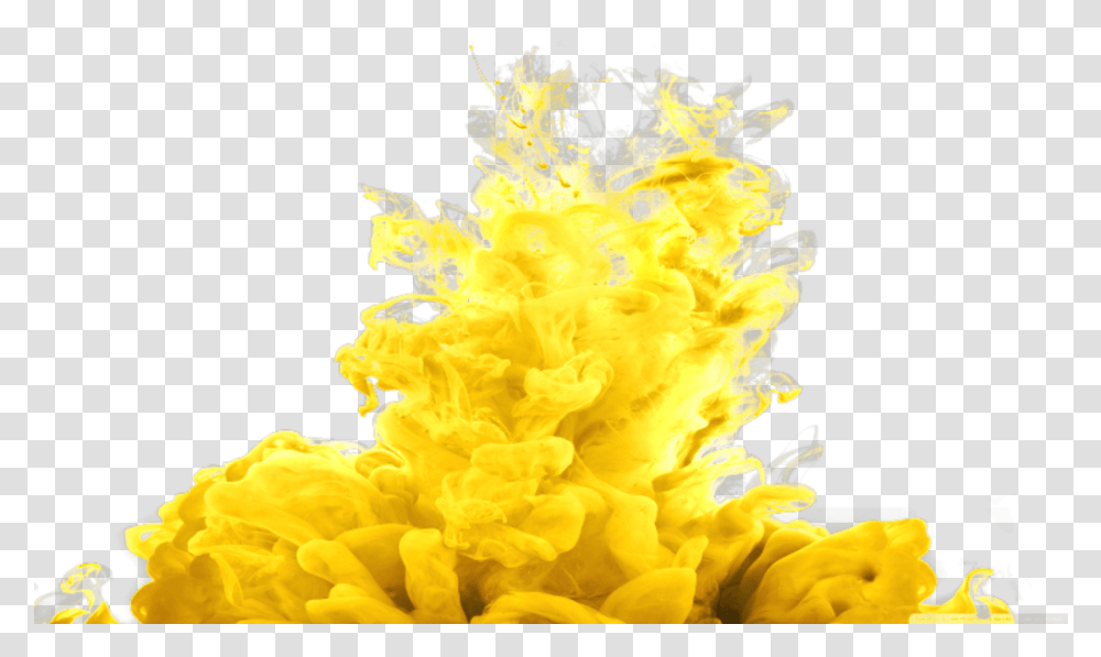 Ftestickers Smoke Coloredsmoke Yellow Stony Coral, Petal, Flower, Plant, Pollen Transparent Png