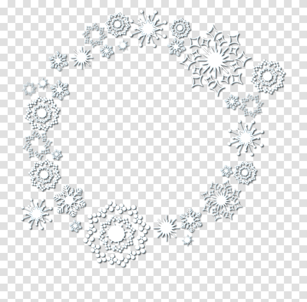 Ftestickers Snow Snowflakes Frame Borders Aesthetic Doily, Pattern, Floral Design Transparent Png