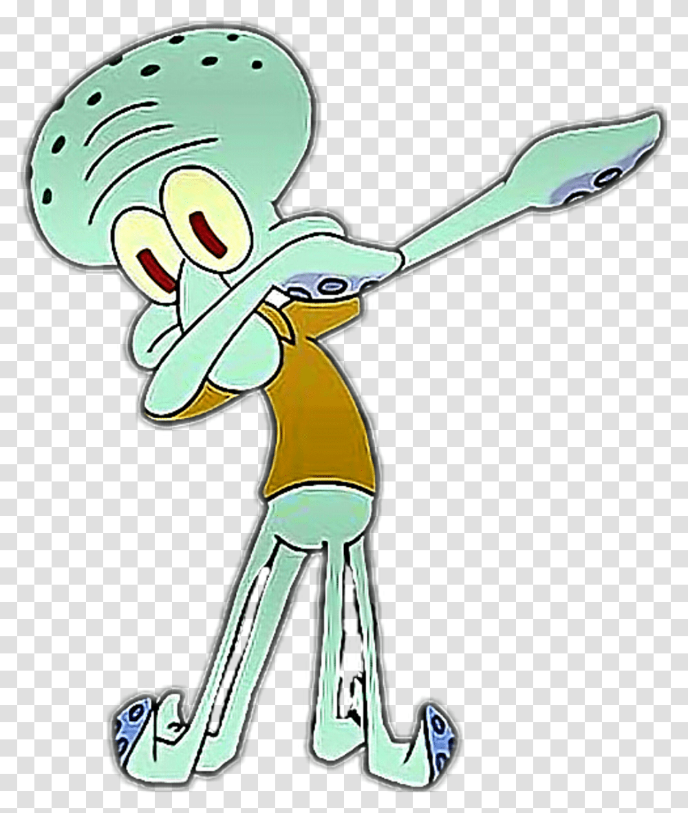 Ftestickers Squidward Dab Dance Background Squidward Dab, Hammer, Tool, Hand, Face Transparent Png