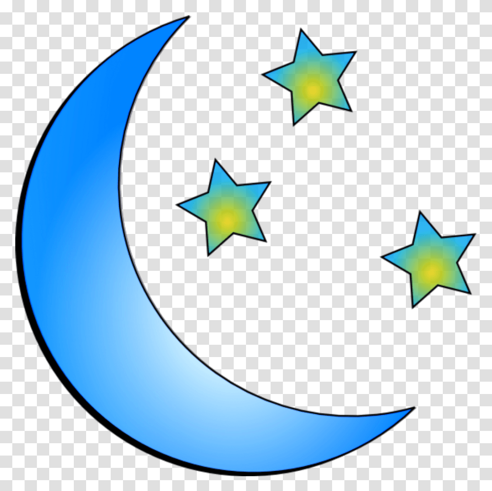 Ftestickers Stars Moon Crescent Blue Blue Star Moon Star, Star Symbol Transparent Png