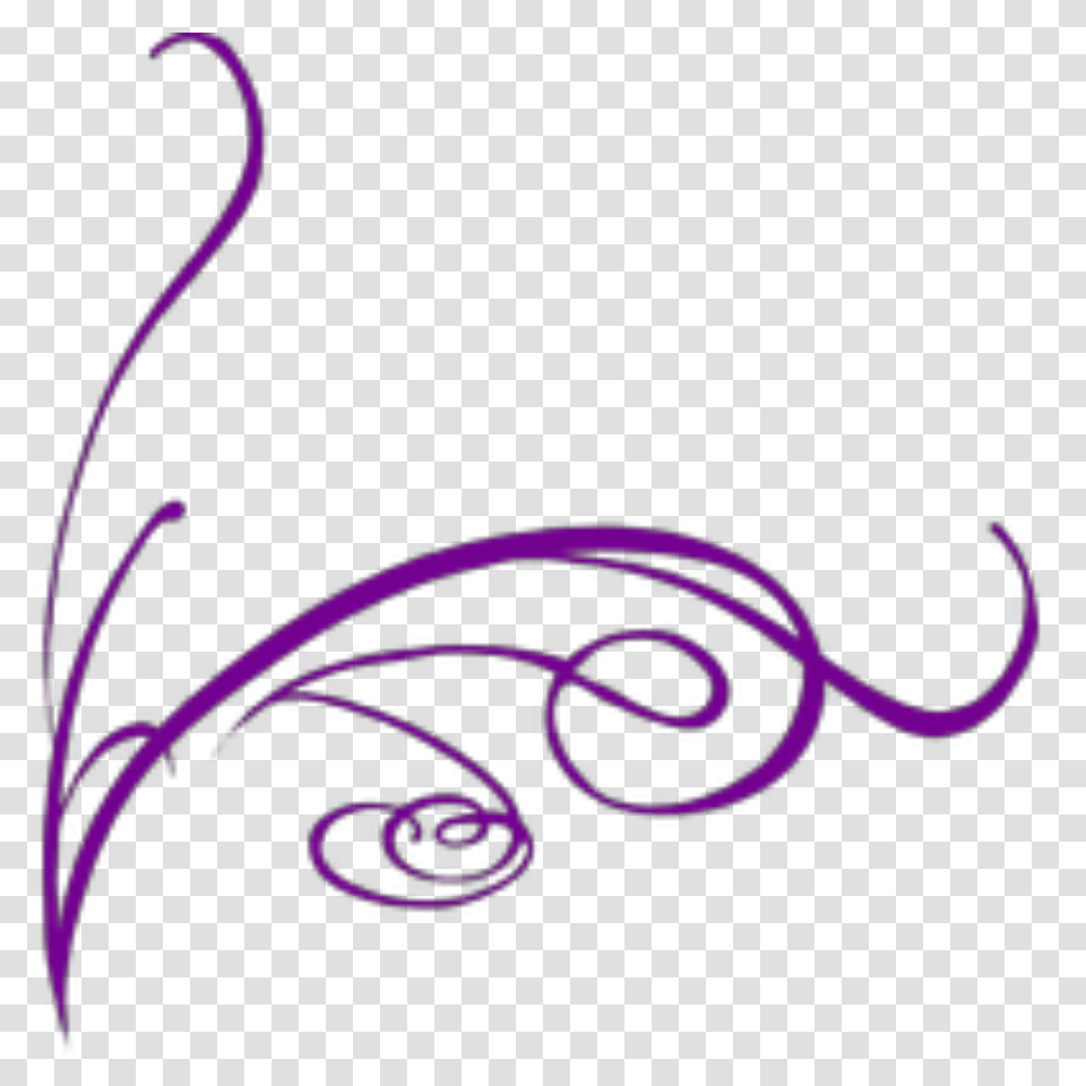Ftestickers Swish Swirl Border Corner Purple, Floral Design, Pattern Transparent Png