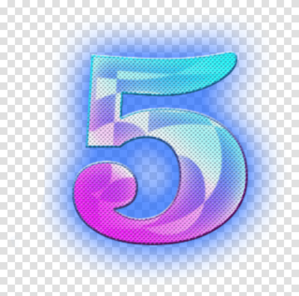 Ftestickers Typography Numbers 5 Neon Luminous Number 5 Neon, Alphabet, Rug Transparent Png