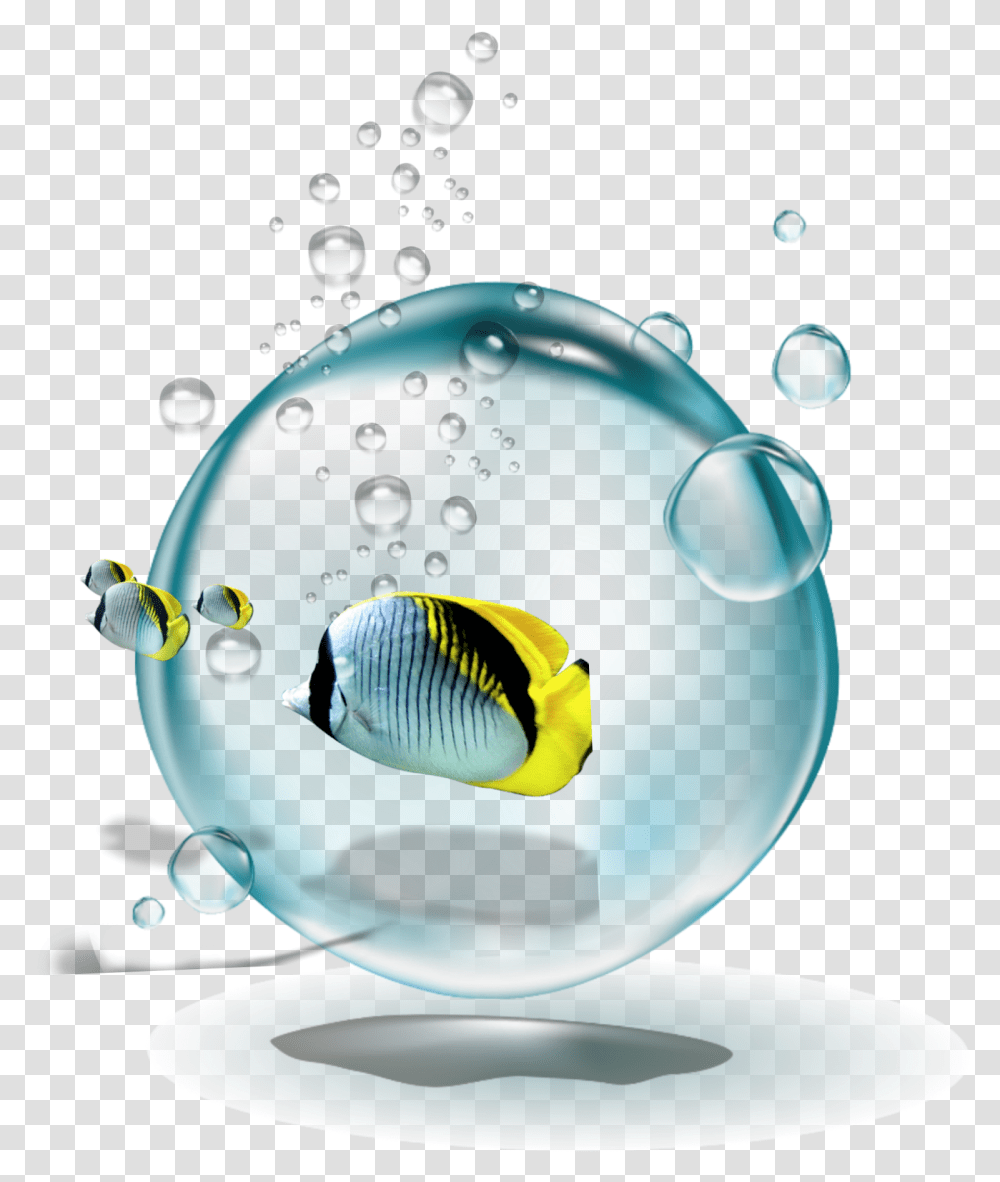 Ftestickers Water Bubbles Fish Yellow Fish Oil, Animal, Sea Life, Aquarium Transparent Png