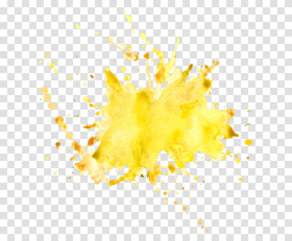 Ftestickers Watercolor Brushstroke Splatter Yellow Maple, Stain, Paper, Bonfire, Flame Transparent Png