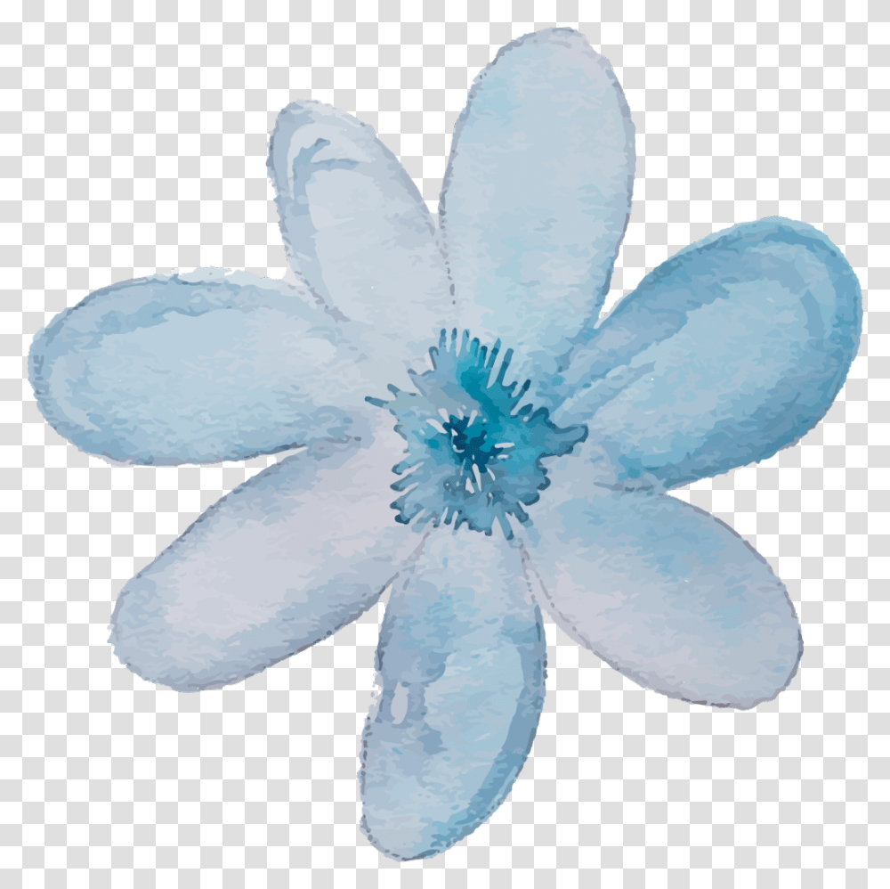 Ftestickers Watercolor Flower Blue Watercolor Painting, Diamond, Gemstone, Jewelry, Accessories Transparent Png