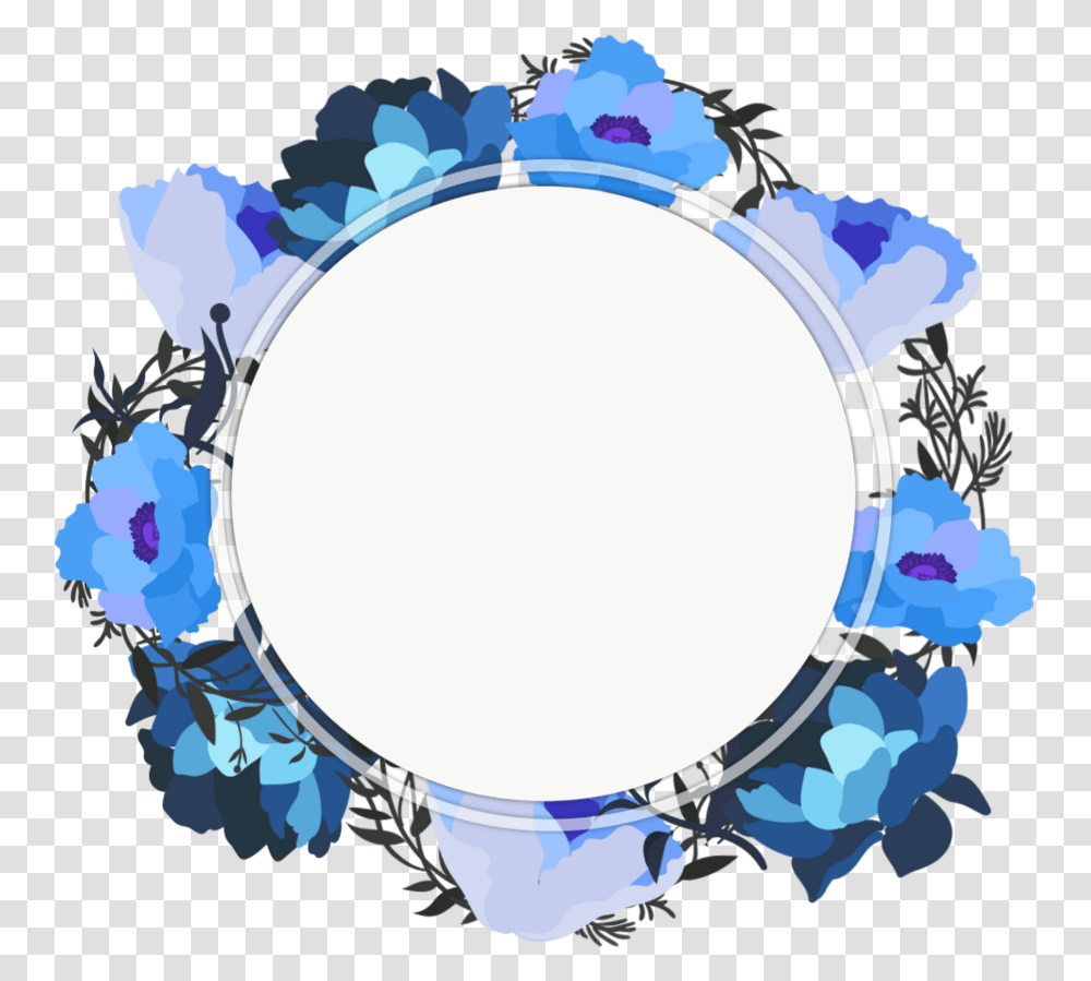 Ftestickers Watercolor Flowers Background Frame Acuarela Azul Oscuro, Bracelet, Jewelry Transparent Png